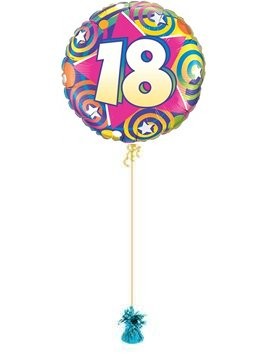 18 STARS & SWIRLS. 18th birthday Balloon.