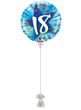 18th Bright Blue Birthday Balloons. 18th Birthday Balloons.