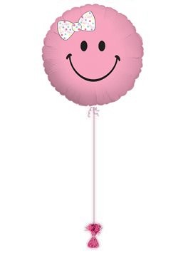 Smiley It's A Girl Balloon.  New Baby Girl Balloons.