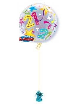 21 BRILLIANT STARS. 21st Birthday Balloon.