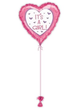  It's A Girl Hearts Balloon. Baby Girl Balloons In A Box.