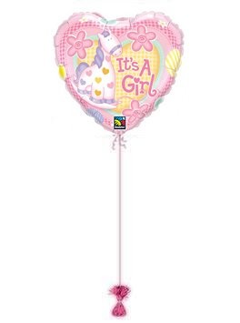 It’s A Girl Soft Pony. Baby Balloons To Send.