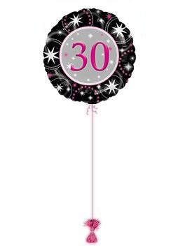 30th Black & Pink Sparkle