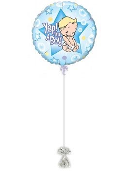 Yep I’m A Boy Balloon. Baby Balloons Delivered.