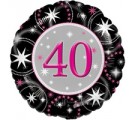 40th Black & Pink Sparkle 