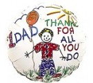 "Thanks For All You Do Dad". Fathers Day Balloons.