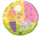 Love You Mum Daisy Balloon. Mothers Day Balloons. 