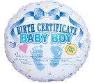 Baby Boy Birth Certificate Balloon. New Baby Balloons. 