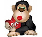 Love Monkey Big Kiss. Valentines Day Balloons.