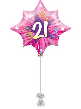 21st Hot Pink Birthday Balloon. 21st Birthday Balloons.