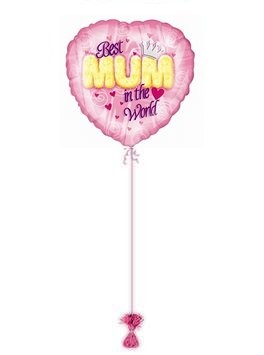 "BEST MUM IN THE WORLD" Mothers Day Balloons.
