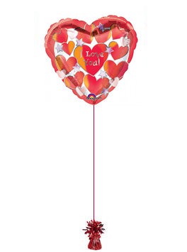 Shimmering Hearts Balloon. Balloon Gifts.