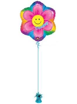 Smiley Flowers Thank You Balloons. Helium Balloons UK.