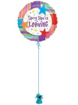 Sorry You're Leaving.  Leaving Balloons In A Box Delivered By Post.