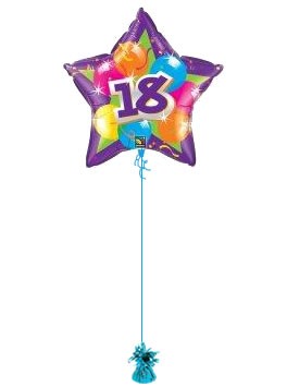 18th Sparkling Star Balloon. 18th Birthday Balloons In A Box.