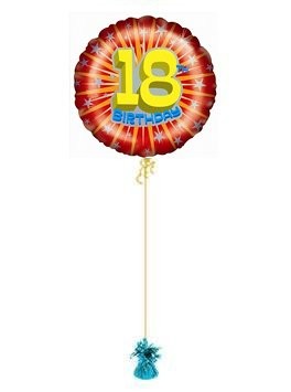 18th Birthday Balloon. 18th Starburst Balloon. Balloons For 18th Birthdays.