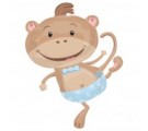 Baby Boy Monkey. Baby Boy Balloons In A Box Delivered By Post.                  
