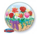 I Love You Flower Basket Bubble Balloons.