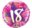  18th Shocking Pink Balloon. 18th Birthday.  