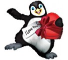 Dancing Penguin Balloon. Valentines Day Balloons.
