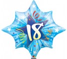 18th Birthday Shining Star Blue Balloon. 18th birthday balloons.