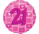21st Pink Star Balloon. 21st Birthday Balloon Delivery.