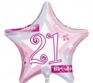  21st Birthday Balloons. 21st Pink Shimmer. Balloons for 21st birthdays.