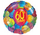60th Painted Birthday Balloon. 60th Birthday Balloons.    