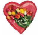 "Love You Mum" Tulip Balloon. Mothers Day Balloons In A Box Delivered By Post